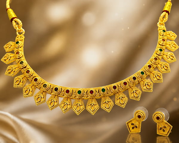 Timeless Gold-Tone Traditional Necklace Set copy (1)