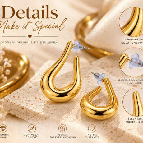 Teardrop Hoop Korean Earrings