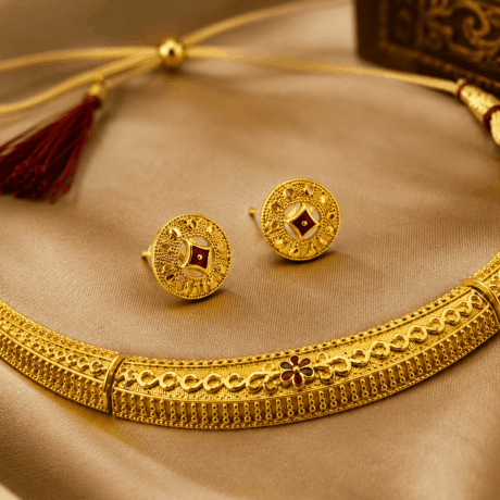 Gold-Tone Choker Necklace set